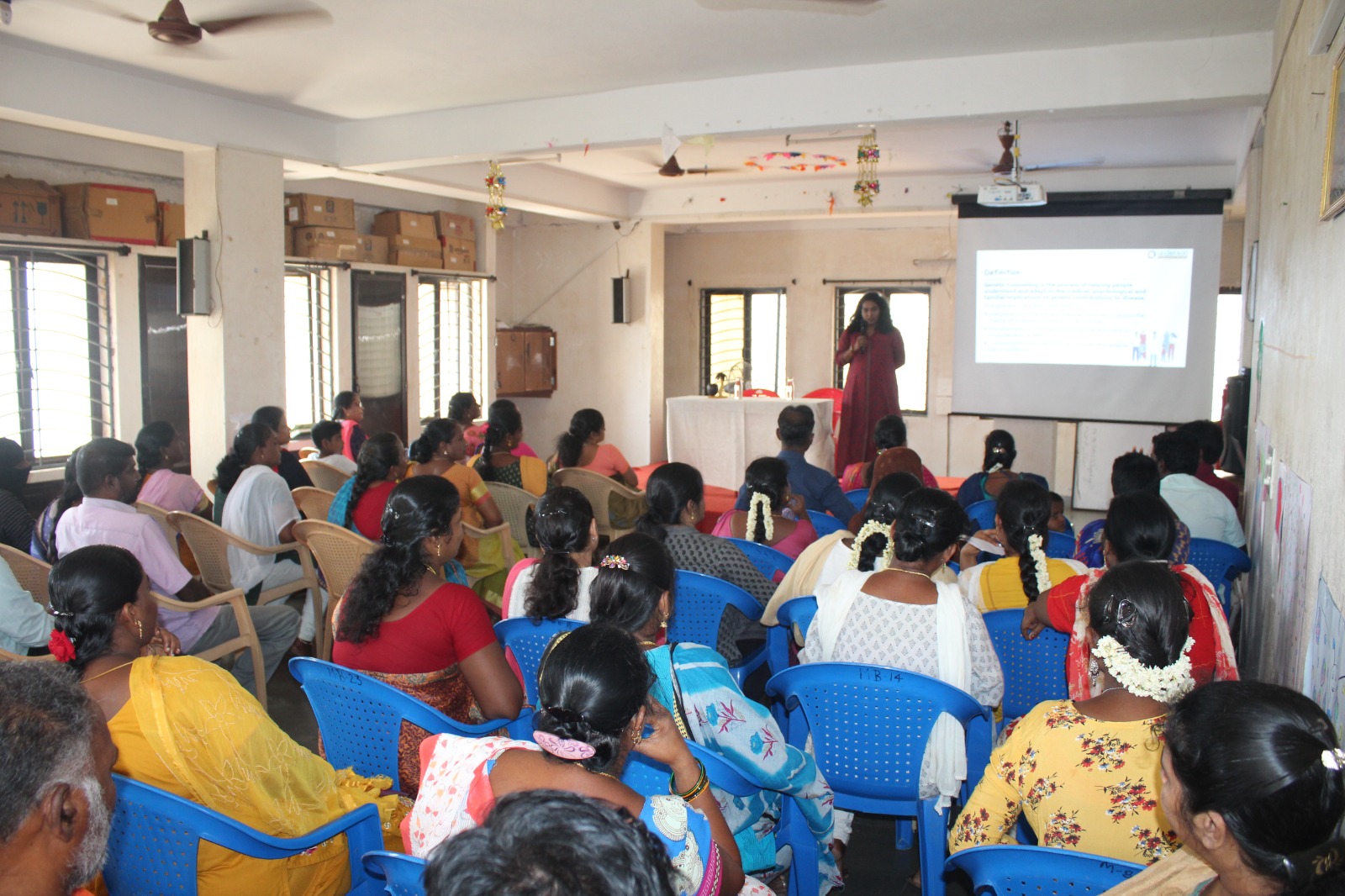Ms. Suruthi Abirami, conductin an enlightening session with parents and special education teachers at Satya Special School, Puducherry.
