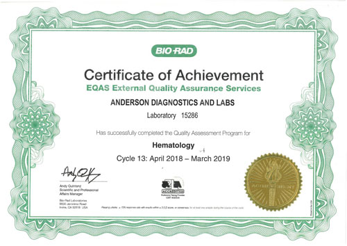 Certificate of Achievement from Bio-Rad