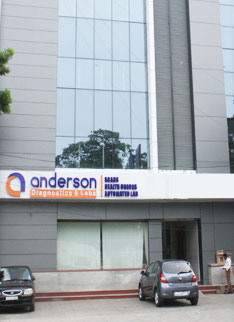 The front view of Anderson Diagnostic center.