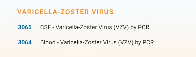 Varicella Zoster virus catalog.